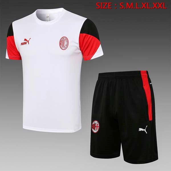 Entrenamiento AC Milan Conjunto Completo 2022 Blanco Negro